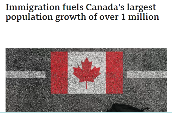 Immigration fuels Canada's largest population growth of over 1 million